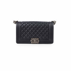 Chanel Old Medium Boy Lambskin Black