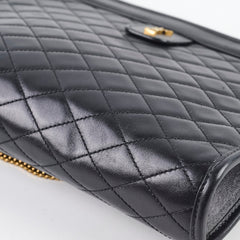 Saint Laurent Victoire Quilted Chain Clutch Black