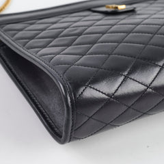 Saint Laurent Victoire Quilted Chain Clutch Black