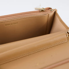 Chanel Caviar Wallet On Chain WOC Beige Microchip