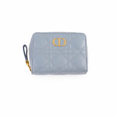 Christian Dior Cannage Caro Zipped Wallet Scarlet Blue