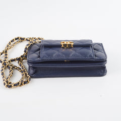 Chanel Mini Wallet On Chain Caviar Navy