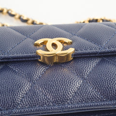 Chanel Mini Wallet On Chain Caviar Navy