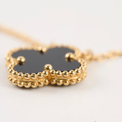 Van Cleef & Arpels Vintage Alhambra Onyx Necklace