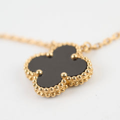 Van Cleef & Arpels Vintage Alhambra Onyx Necklace