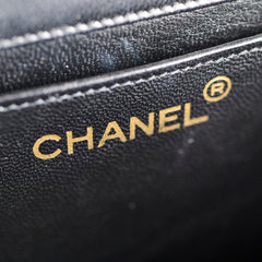 Chanel Vintage 24k Wallet On Chain WOC Lizard Black