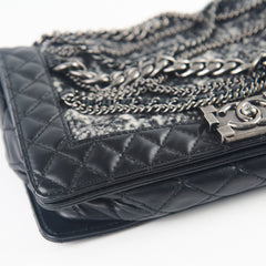Chanel Enchained Boy Calfskin/Tweed Black