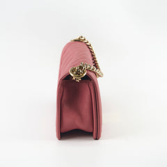 Chanel Boy Old Medium Chevron Caviar Dark Coral/Pink
