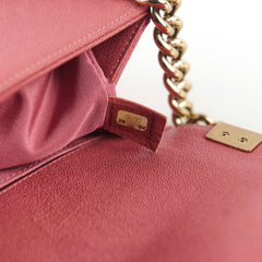Chanel Boy Old Medium Chevron Caviar Dark Coral/Pink