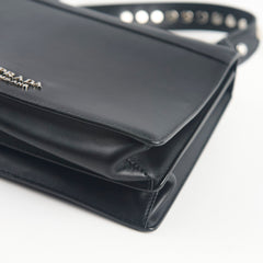 Prada Elektra Smooth Leather/Saffiano Crossbody Black