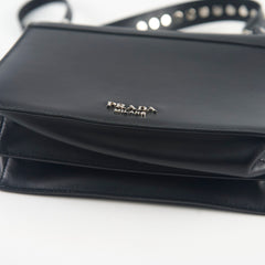 Prada Elektra Smooth Leather/Saffiano Crossbody Black