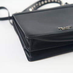 Prada Elektra Smooth Leather/Saffiano Crossbody Black