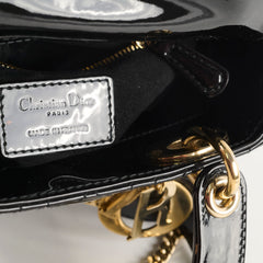 Christian Dior Lady Dior Mini Patent Black