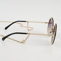 Chanel 4245 Round Gold Chain Sunglasses