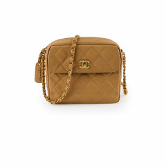 Chanel Vintage Beige Camera Bag GHW