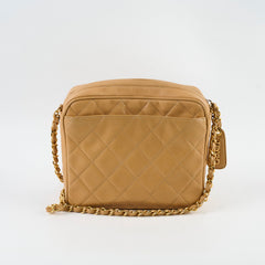 Chanel Vintage Beige Camera Bag GHW