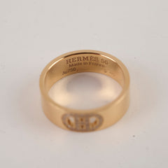 Hermes H D'Ancre Ring Rose Gold Size 50