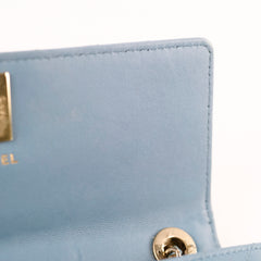 Chanel Trendy CC Wallet On Chain WOC Chevron Lambskin Sky Blue