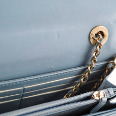 Chanel Trendy CC Wallet On Chain WOC Chevron Lambskin Sky Blue