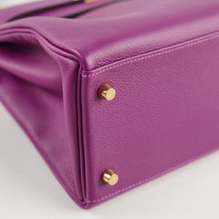 Hermes Kelly 28 Anemone Evercolor GHW D Stamp