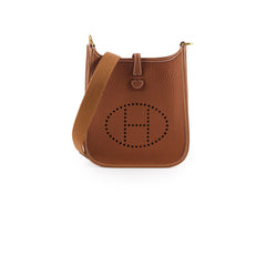 Hermes Mini Evelyne Clemence Gold W Stamp