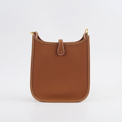 Hermes Mini Evelyne Clemence Gold W Stamp