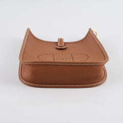 Hermes Mini Evelyne Clemence Gold W Stamp