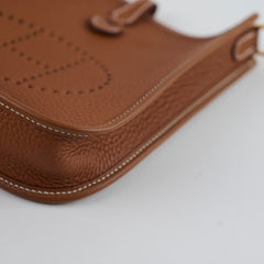 Hermes Mini Evelyne Clemence Gold W Stamp