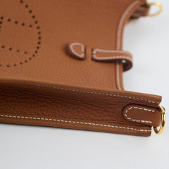 Hermes Mini Evelyne Clemence Gold W Stamp