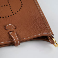 Hermes Mini Evelyne Clemence Gold W Stamp