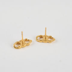 Celine Triomphe Gourmette Gold Studs