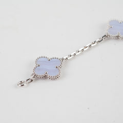 Van Cleef & Arpels Vintage Alhambra 5 Motif Bracelet Chalcedony