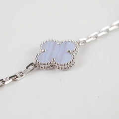 Van Cleef & Arpels Vintage Alhambra 5 Motif Bracelet Chalcedony