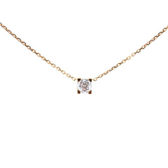 Cartier C De Cartier Diamond Necklace Pink Gold