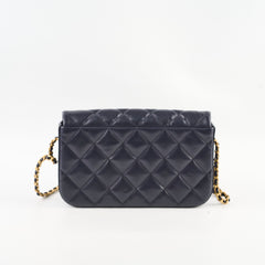 Chanel Nailed CC Full Flap Navy Flap Bag