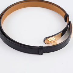 Kelly 18 Belt Black, Rose Gold HW