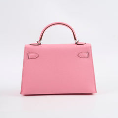 Hermes Mini Kelly Chevre Mysore Rose Confetti - Stamp Y
