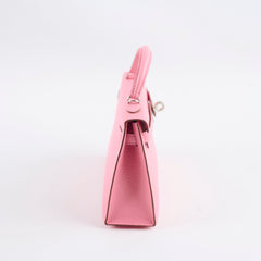 Hermes Mini Kelly Chevre Mysore Rose Confetti - Stamp Y