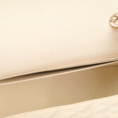 Chanel 17C Mini Rectangular Ivory Caviar Edge Stitching