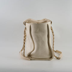 Chanel Small Deauville Shopping Tote Ivory Microchip