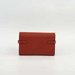 Hermes Kelly Compact Wallet Terre Battue Chevre- A Stamp