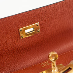 Hermes Kelly Compact Wallet Terre Battue Chevre- A Stamp