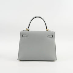 Hermes Kelly 25 Bleu Glacier - C Stamp