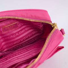 PRADA Mini Tessuto Nylon Bow Camera Pink