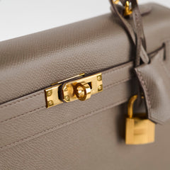 Hermes Kelly 25 Epsom Gris Etain - Stamp D