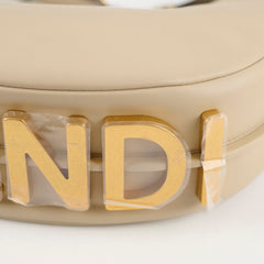 Fendi Fendigraphy Small Leather Hobo Beige
