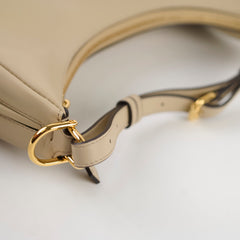 Fendi Fendigraphy Small Leather Hobo Beige