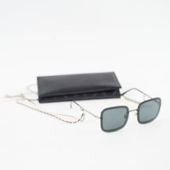 Chanel 4244 Black Square Sunglasses with Chain