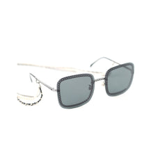 Chanel 4244 Black Square Sunglasses with Chain