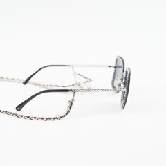 Chanel 4244 Black Square Sunglasses with Chain